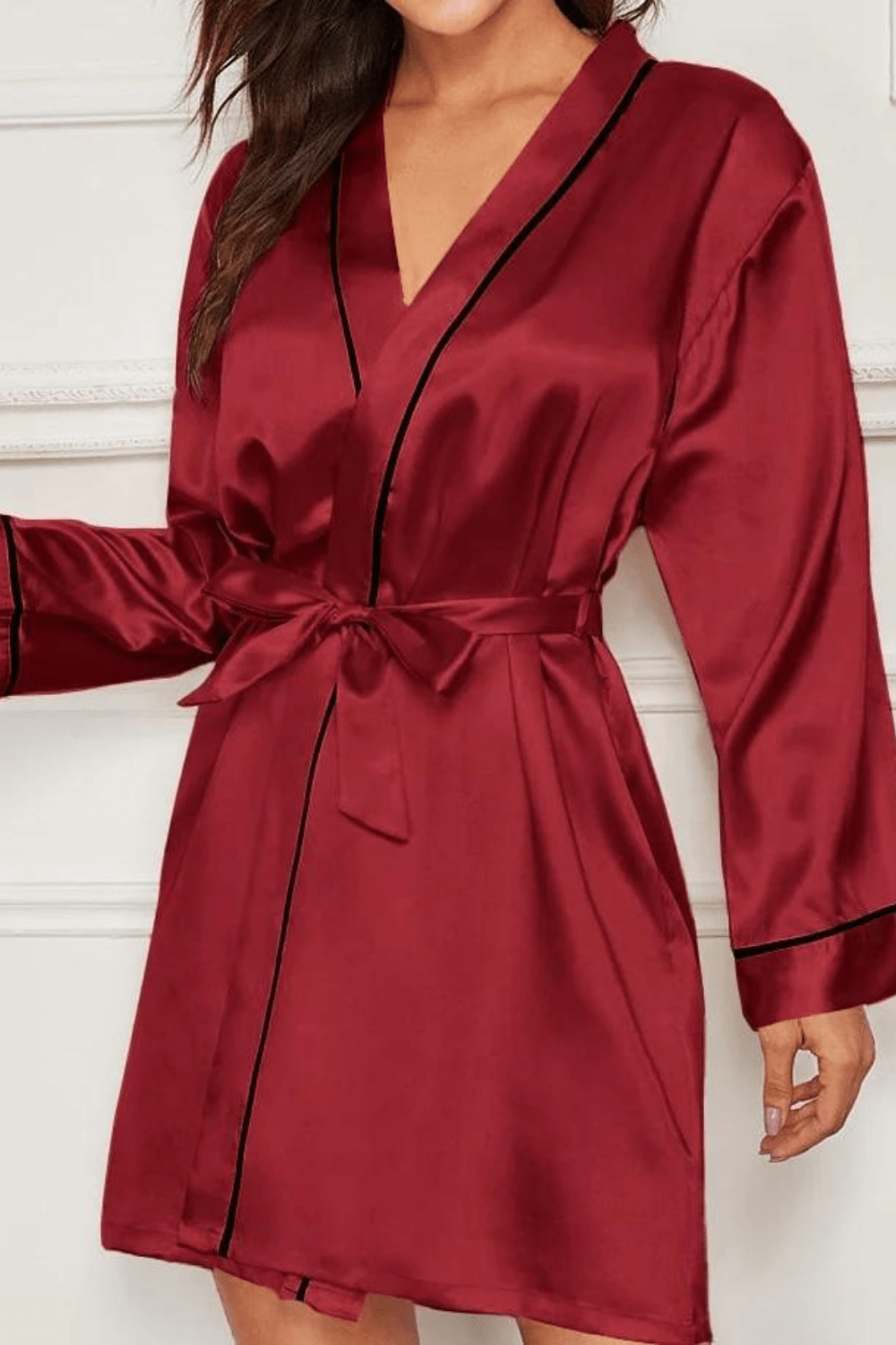 Peignoir rouge fashion satin